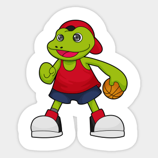 Frog as Basketball player with Basketball Sticker